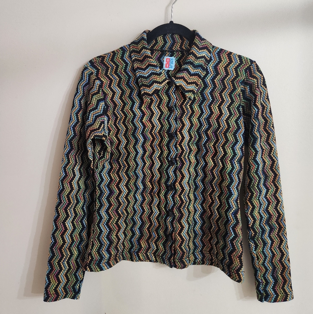 🎄 50% OFF Vintage Colorful Zigzag Button-Up Shirt